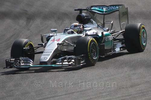 Lewis Hamilton in qualifying for the 2015 Belgium Grand Prix