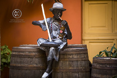A statue in the Havana Club distillery.