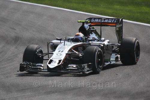 Sergio Perez Qualifying for the 2015 Belgium Grand Prix