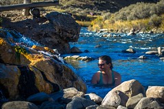 Amanda in the Boiling River Hot Spring; Yellowstone NP