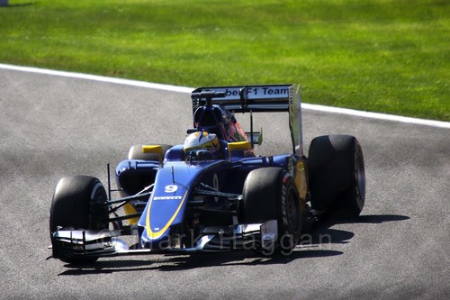 Marcus Ericsson in Free Practice 3 at the 2015 Belgian Grand Prix