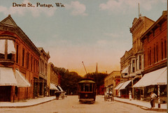 Street Car in Dewitt Street, Color Postcard