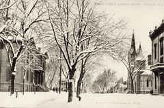 Dewitt Street Looking North in Snow, Courthouse