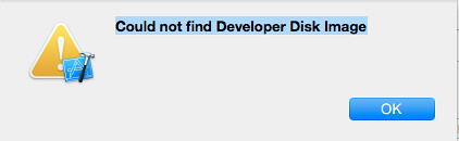 Could not find Developer Disk Image
