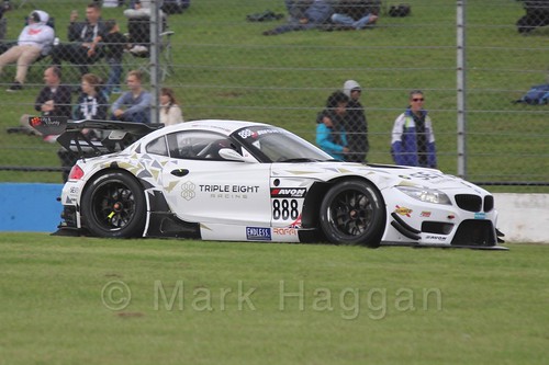 The Triple Eight Racing BMW Z4 GT3 of Lee Mowle and Joe Osborne in GT Racing at Donington Park, September 2015