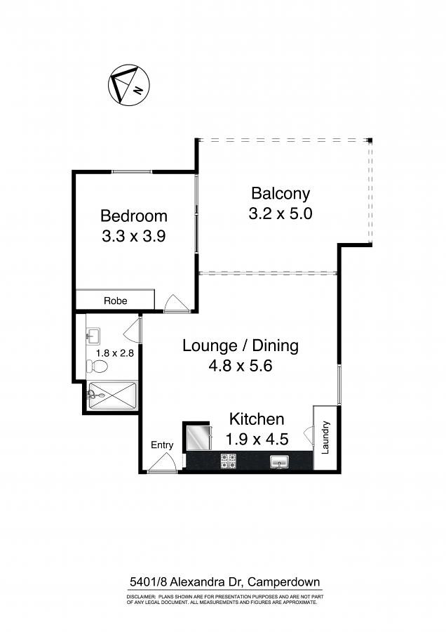 5401/8 Alexandra Drive, Camperdown NSW 2050 floorplan