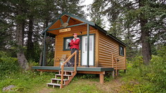 Fred in front of our cabin at SSCL