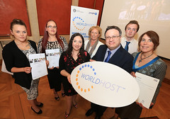 WorldHost delegates from Robinsons Catering, Glenada and Hollybush House in Newcastle join Christine Watson from Watson & Co. Chartered Marketing at the WorldHost Celebration and Certificate Presentation at the WorldHost Celebration and Certificate Presen