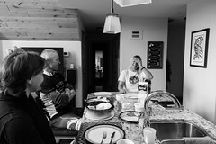 Telling tales over breakfast; Canmore, Canada.