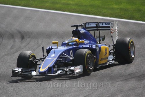 Marcus Ericsson's Sauber during the 2015 Belgium Grand Prix