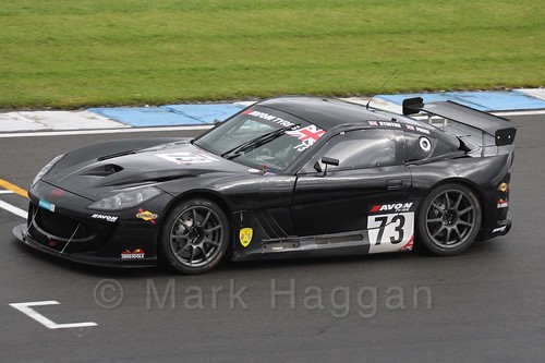The Century Motorsport Ginetta GT55 GT4 of Nathan Freke and Ian Stinton in British GT Racing at Donington, September 2015